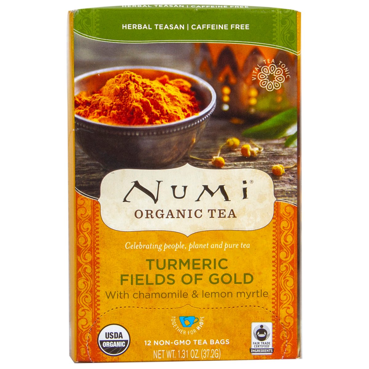 Numi Organic Turmeric Tea With Chamomile & Lemon Myrtle 12 pcs