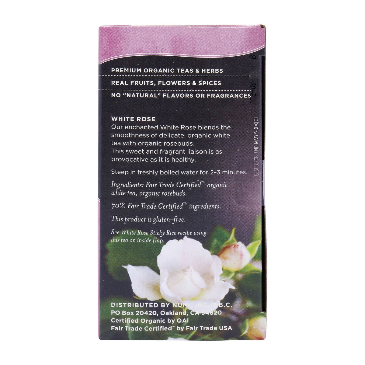Numi Organic White Rose Tea 16 pcs