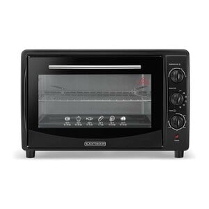 Black+Decker Double Glass Multifunction Toaster Oven with Rotisserie for Toasting/ Baking/ Broiling, TRO45RDGB5 45LTR