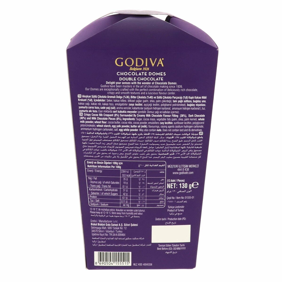 Godiva Chocolate Domes Double Chocolate 130 g