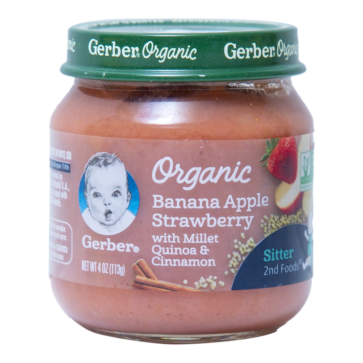 اشتري قم بشراء Gerber Organic Banana Apple & Strawberry 113 g Online at Best Price من الموقع - من لولو هايبر ماركت المنتجات العضوية في الامارات