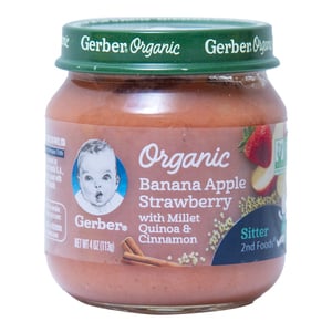 Gerber Organic Banana, Apple & Strawberry 113g
