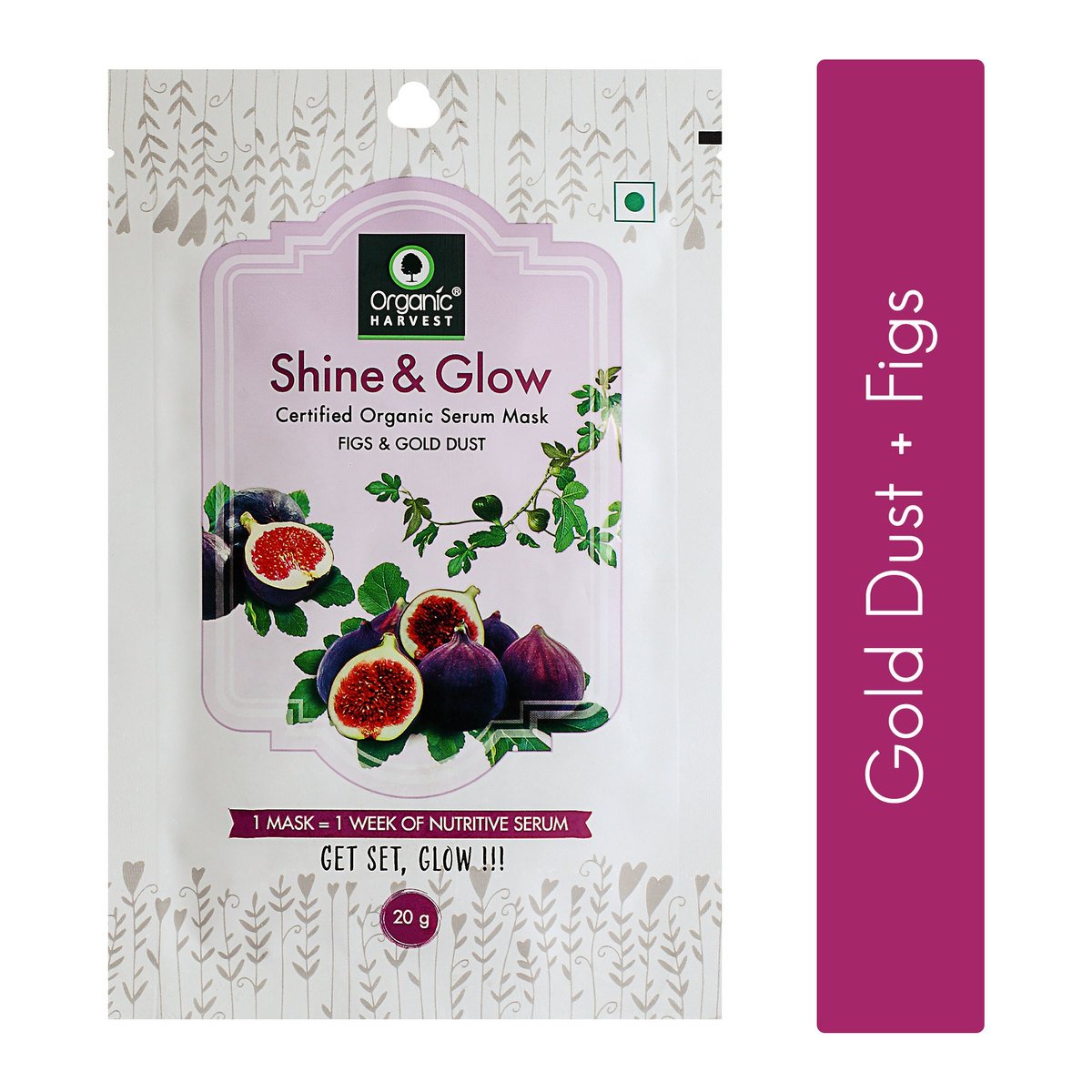 Organic Harvest Shine & Glow Face Sheet Mask 20 g
