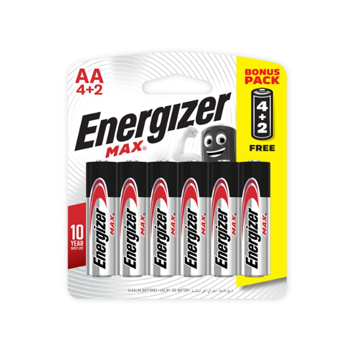 Energizer Max AA Alkaline Battery 4+2