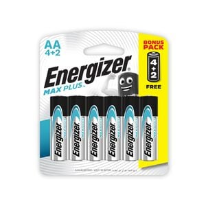 Energizer Max Plus AA Alkaline Battery 4+2