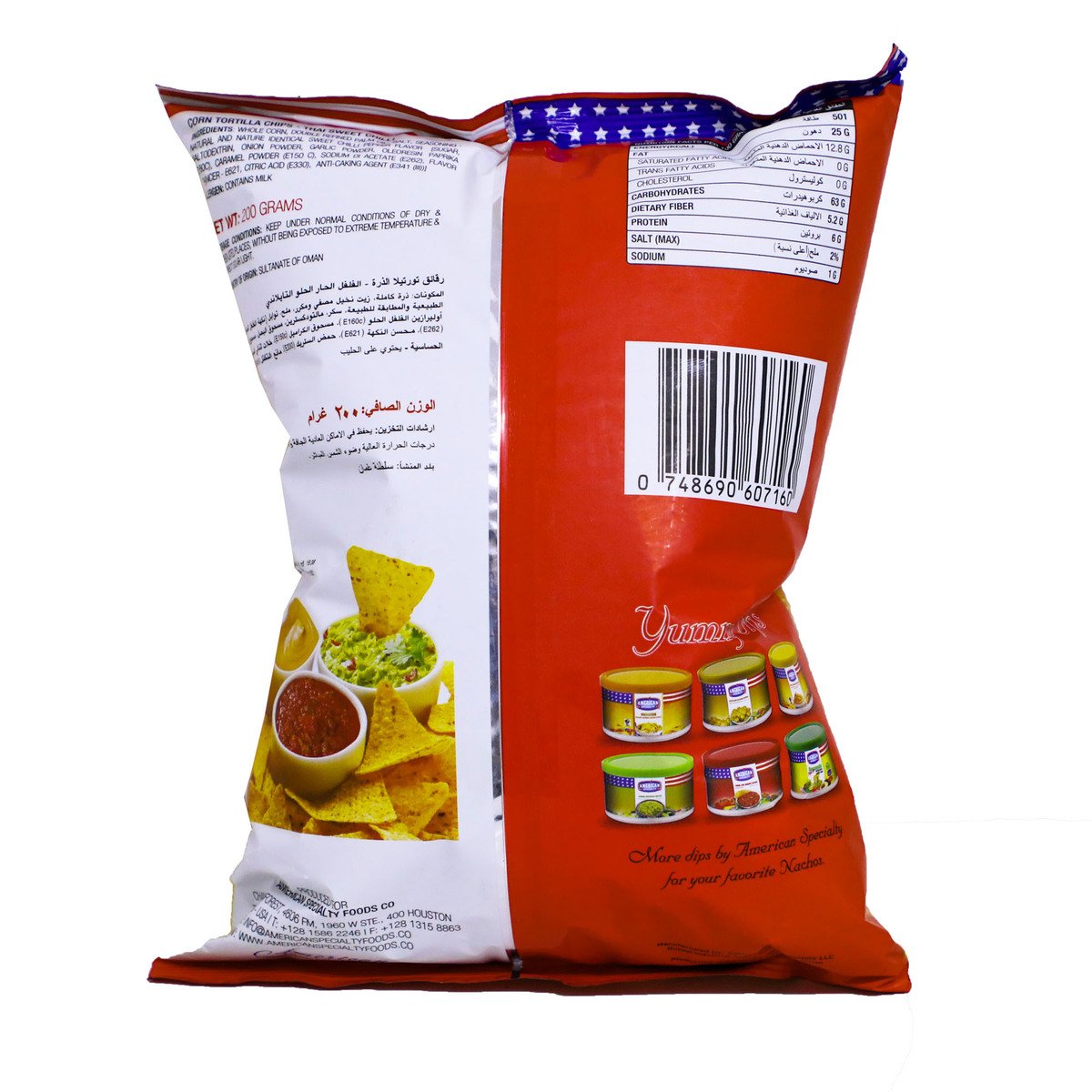 American Specialty Corn Tortilla Chips Thai Sweet Chilli 200 g