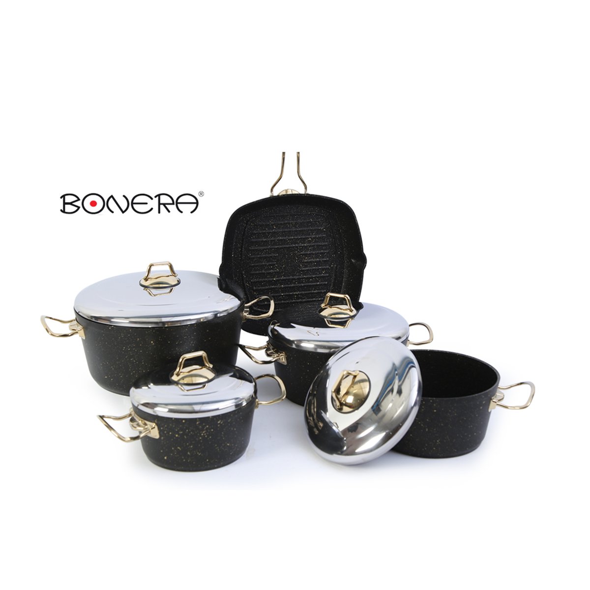 Bonera Cookware Set Ideal Griller 9pcs Assorted