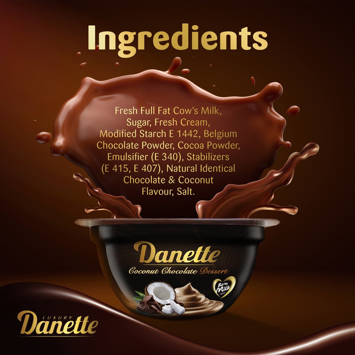 دانيت حلوى بنكهة الشوكولاته وجوز الهند 120جم