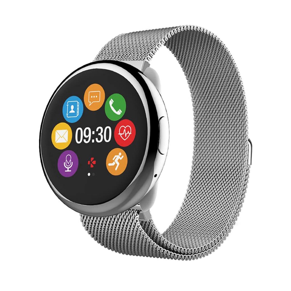 MyKronoz ZeRound2 HR Elite Smartwatch with Heart Rate Monitor and Smart Notifications, Silver