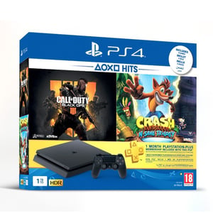 Sony PlayStation 4 Slim 1TB Days Of Play + Call of Duty Black Ops 4+ Crash Trilogy + 1 month PS Plus membership