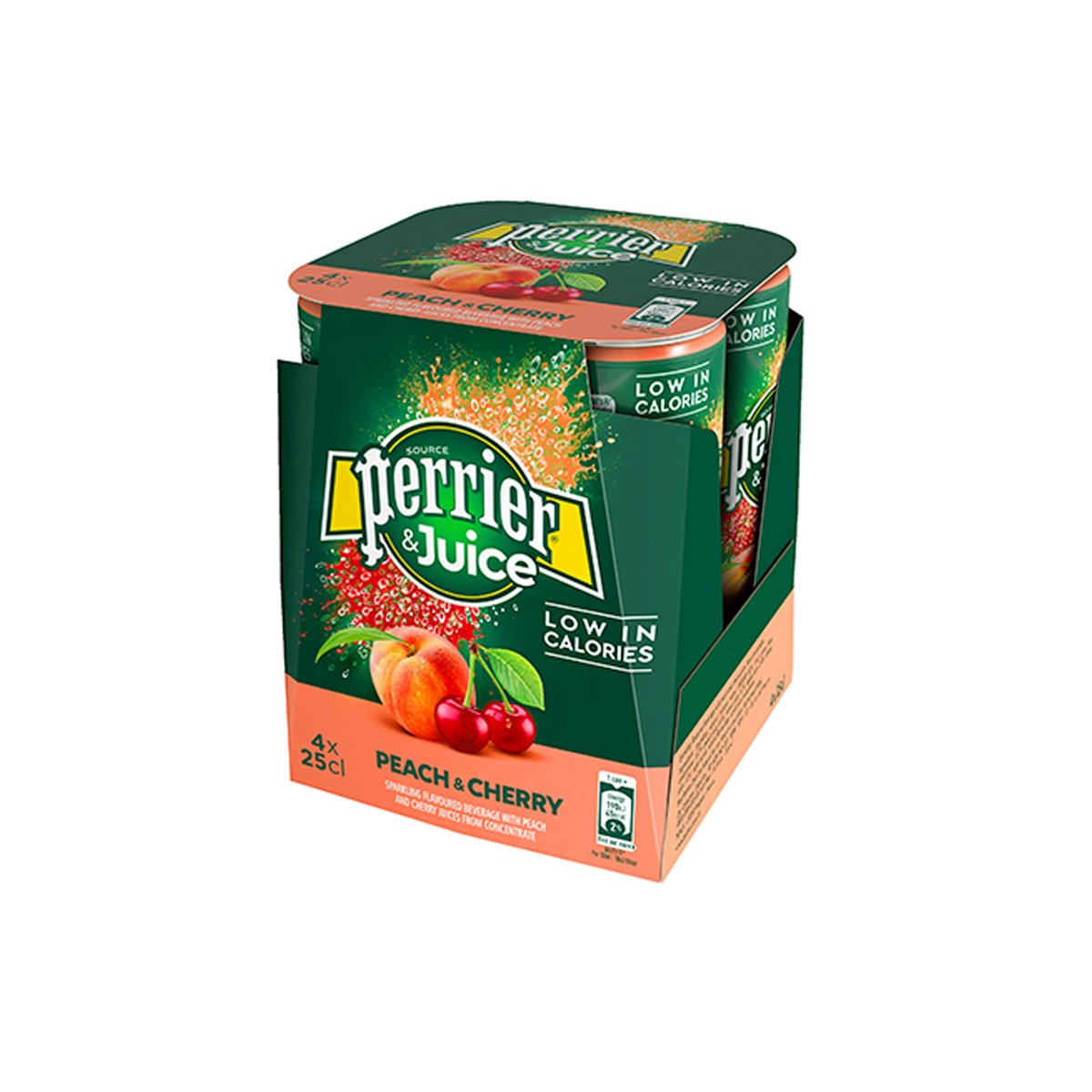 Perrier & Juice Peach And Cherry 4 x 250 ml