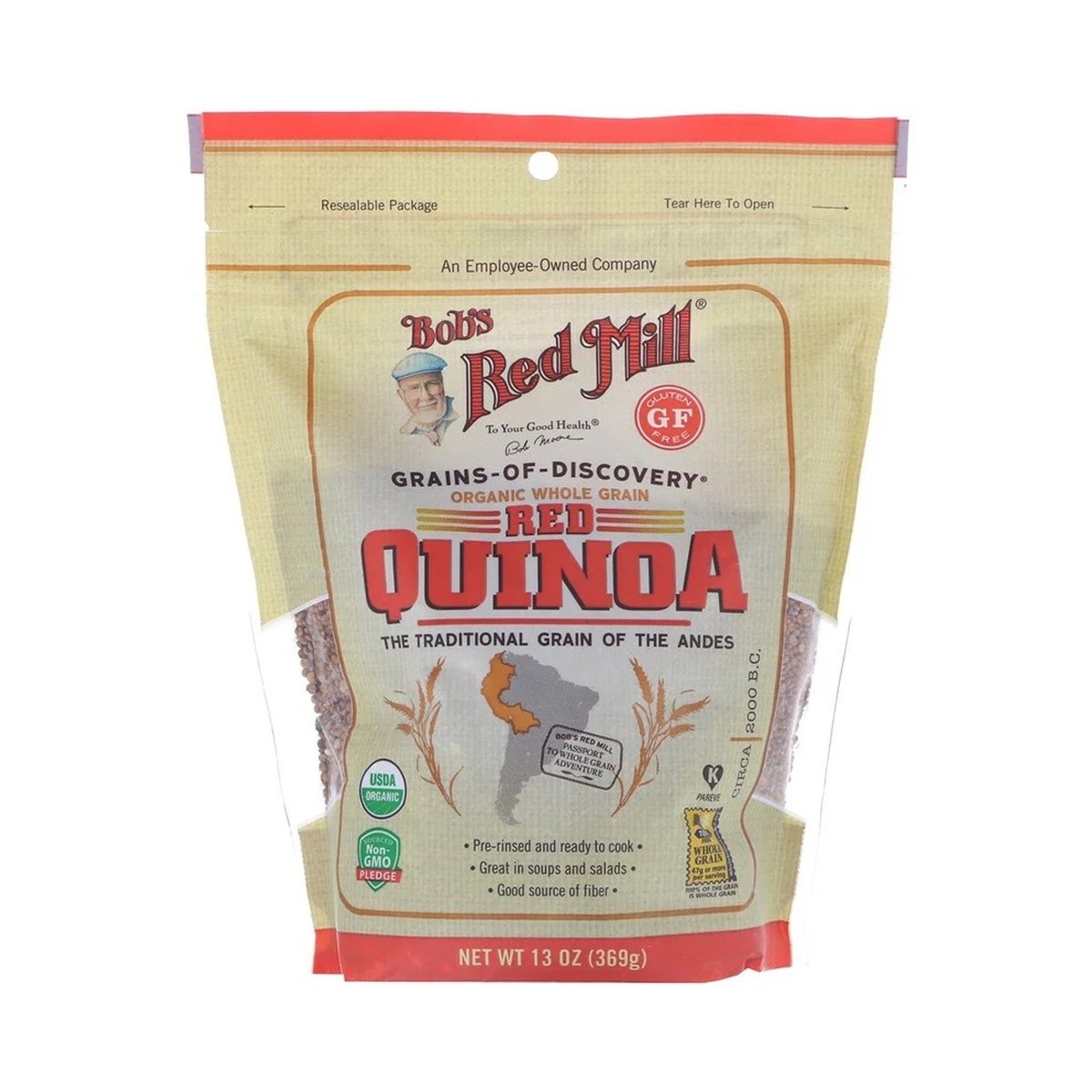 Buy Bobs Red Mill Red Quinoa Organic Whole Grain 369g Online at Best Price | Organic Food | Lulu Kuwait in Kuwait
