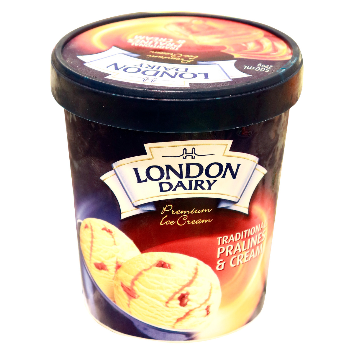 London Dairy Ice Cream Premium Traditional Pralines & Cream 500ml