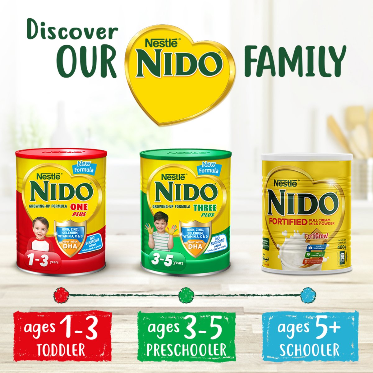 Nido Three Plus Growing Up Formula for Toddlers From 3-5 years 400g