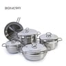Bonera Stainless Steel  Cookware Set Diamond 9Pcs