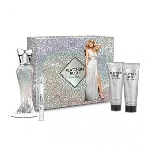 Paris Hilton Platinum Rush Eau De Parfum Gift Set For Women, 100ml EDP Spray + Body Lotion + Body Wash + Roller