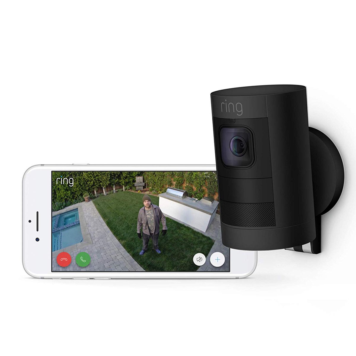 Ring Stick Up Cam Battery HD Security Camera with Two-Way Talk, Night Vision, Black