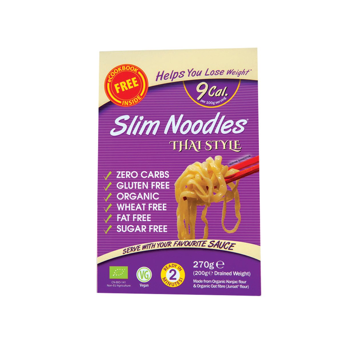 اشتري قم بشراء Eat Water Slim Noodles Thai Style 200 g Online at Best Price من الموقع - من لولو هايبر ماركت Instant Noodle في الامارات
