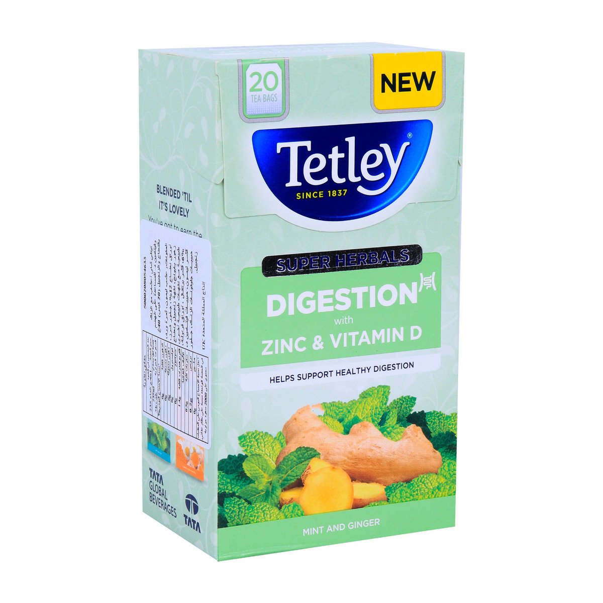 Tetley Super Herbals Digestion Mint & Ginger 20pcs