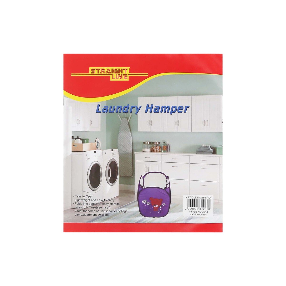 Straight Line Laundry Hamper Net 3248-MKT Assorted Colors