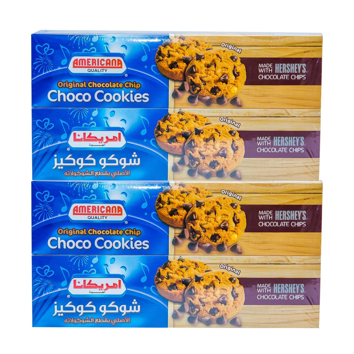 اشتري قم بشراء Americana Chocolate Chip Cookies Original 100 g 3+1 Online at Best Price من الموقع - من لولو هايبر ماركت Sharing Packs في الامارات