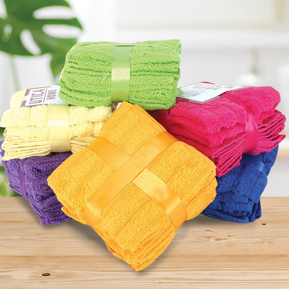 Utica Face Towel 5pcs Set Assorted Colors Size: W30 x L30cm