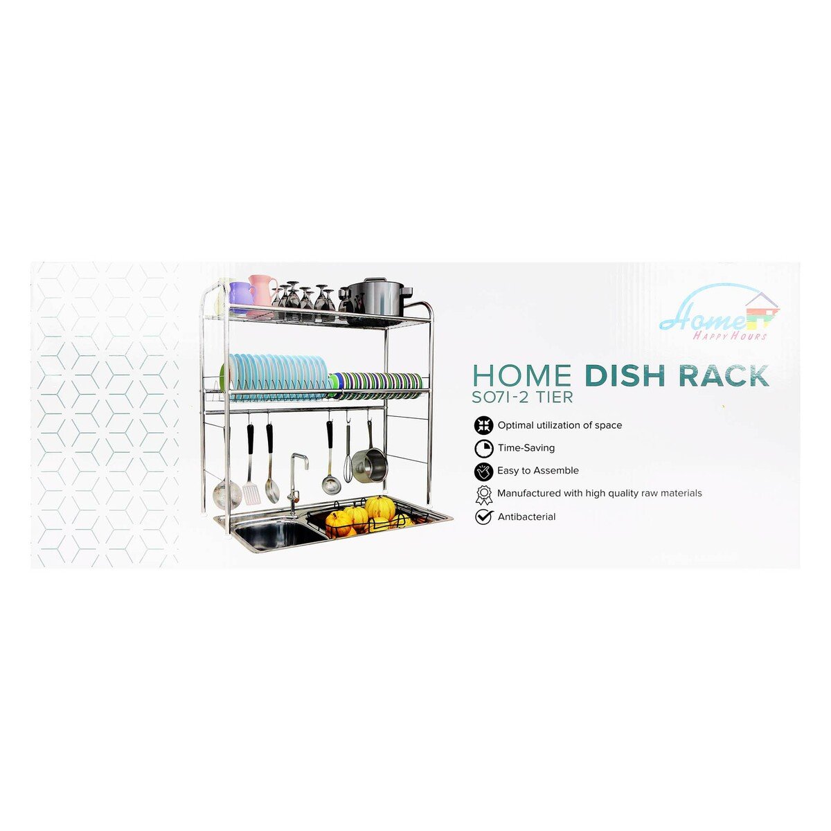 Home Sink Dish Rack 2 Layer S-071-2