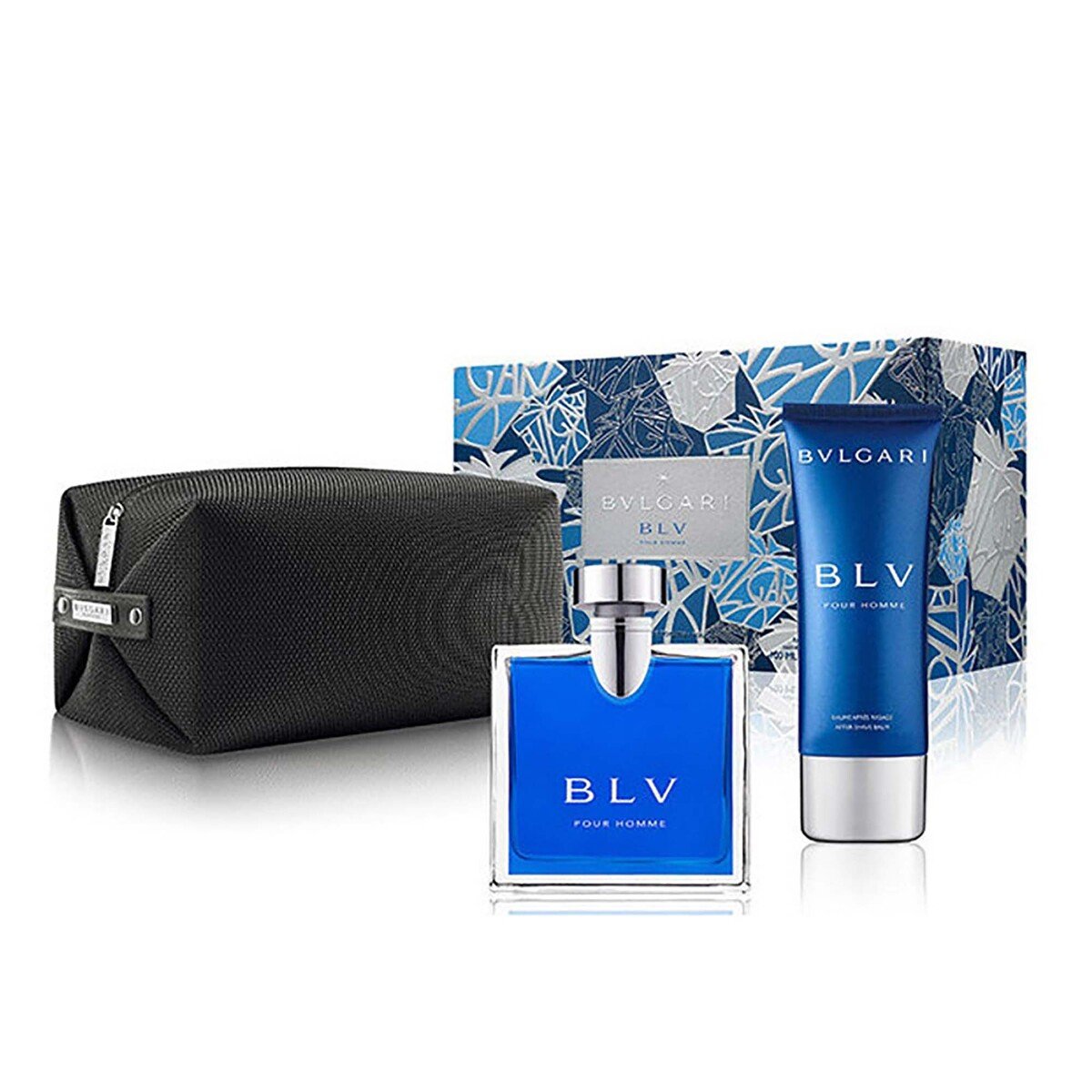 Bvlgari BLV Eau De Toilette And After Shave Balm With Pouch Soft Box Gift Set