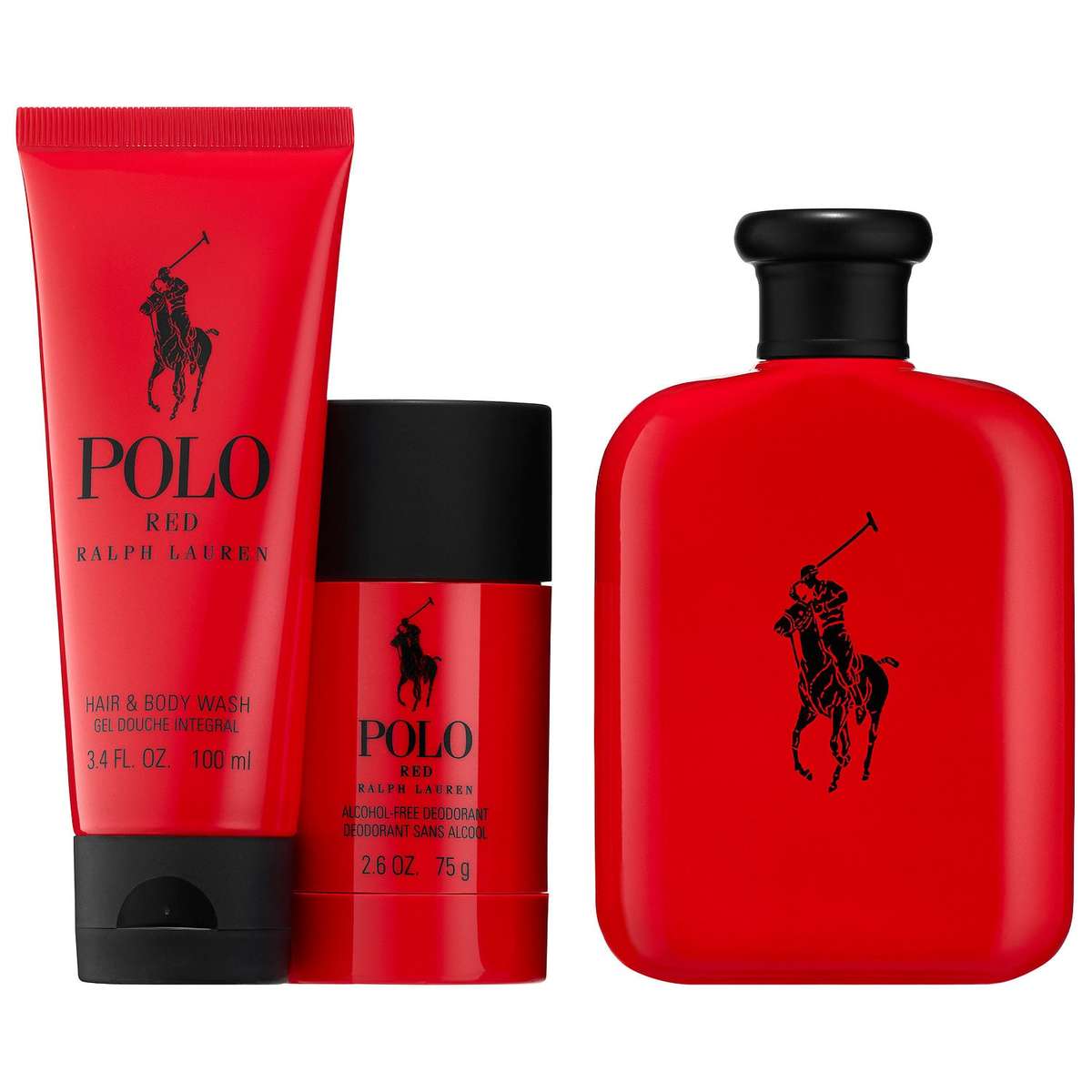 Ralph Lauren Polo Red EDT For Men 125ml + Shower Gel 100ml + Deodorant 75g Gift Set