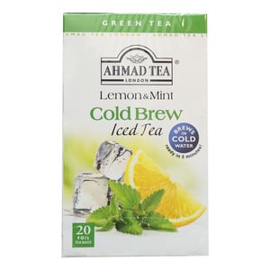 Buy Ahmad Cold Brew Iced Tea Lemon & Mint 20 Teabags Online at Best Price | Speciality Tea | Lulu Egypt in Kuwait
