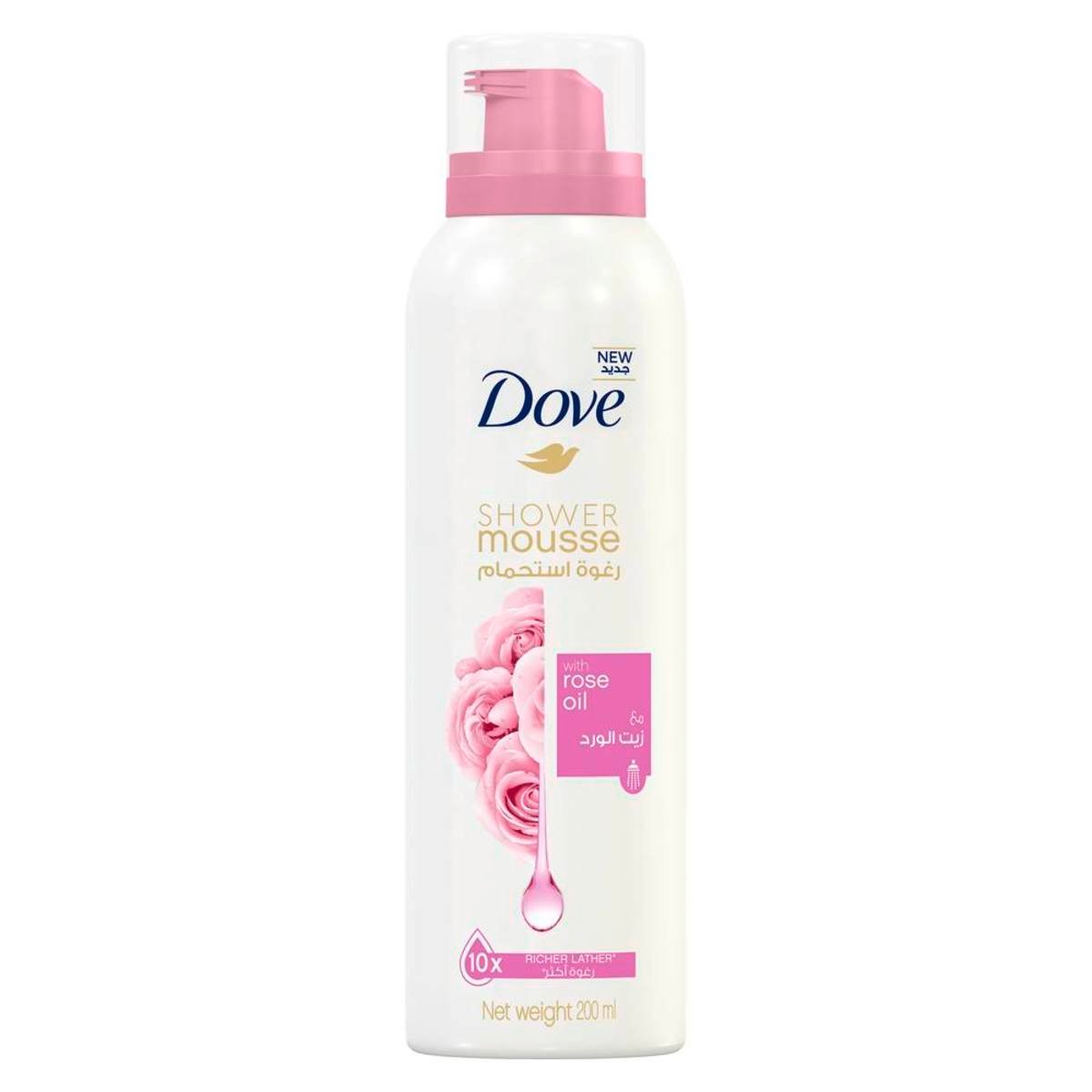 Dove Shower Mousse Rose Oil 200 ml