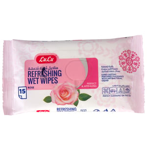 Lulu Refreshing Wet Wipes Rose 15pcs