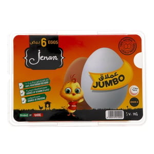 Jenan Jumbo White Eggs 6pcs