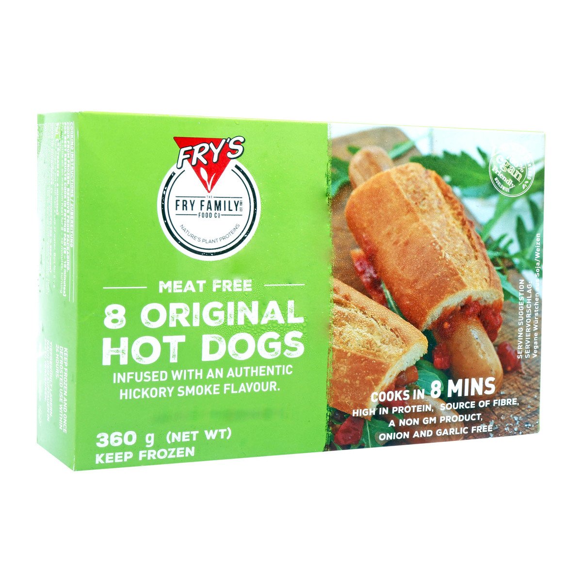 Fry's Family Meat Free 8 Original Hotdogs 360g