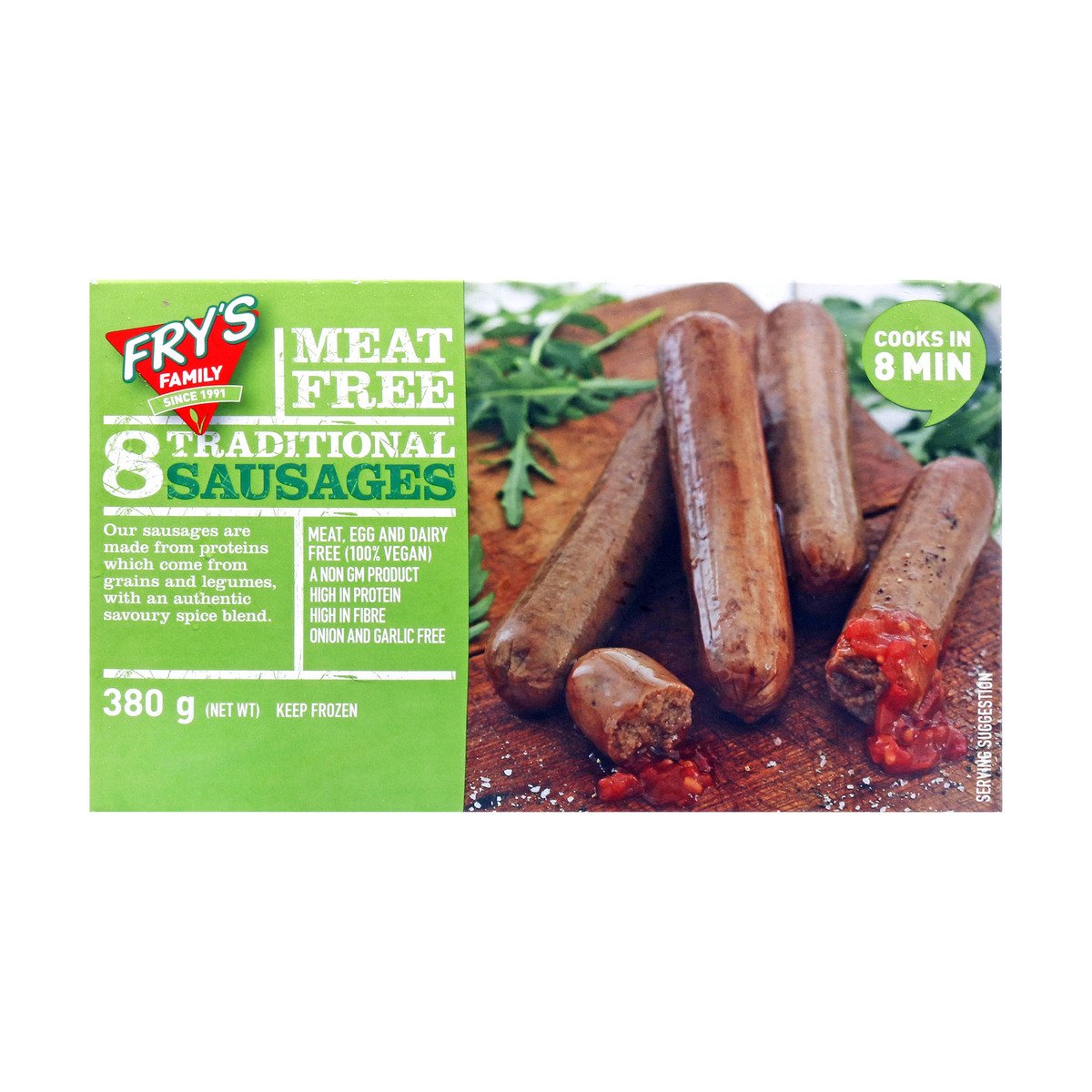 Fry's Family Meat Free 8 Traditional Sausages 380 g