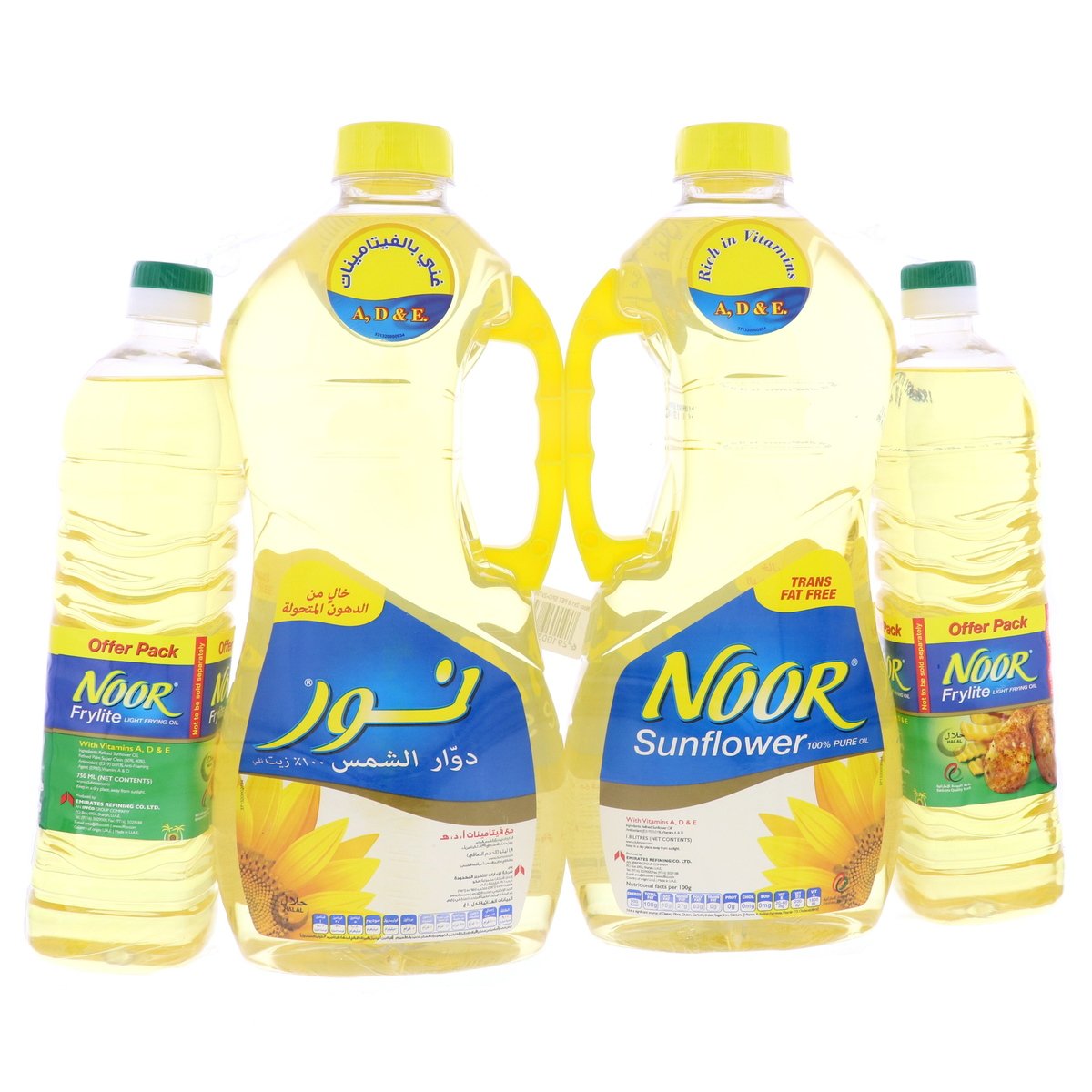 Noor Sunflower Oil 2 x 1.8 Litres + Frylite Oil 2 x 750 ml