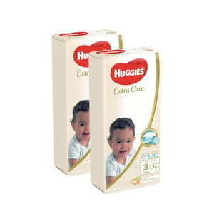 Huggies Extra Care Diapers Size 3 Medium 4-9kg Value Pack 2 x 42 pcs