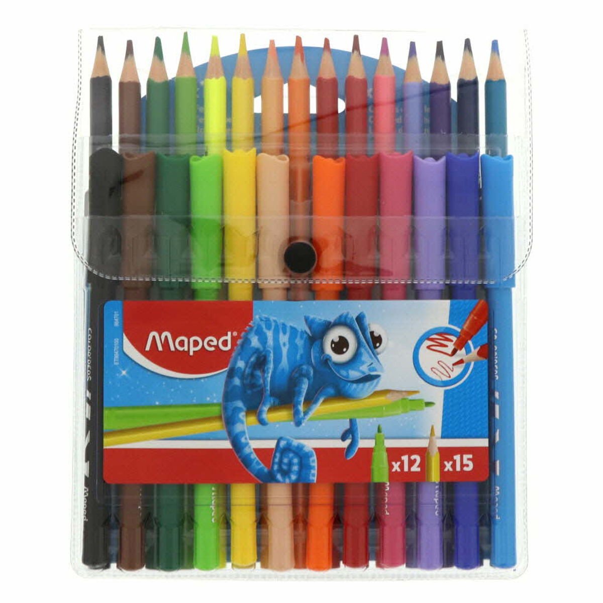 مابيد ألوان خشبية 15 حبة + 12 أقلام تخطيط