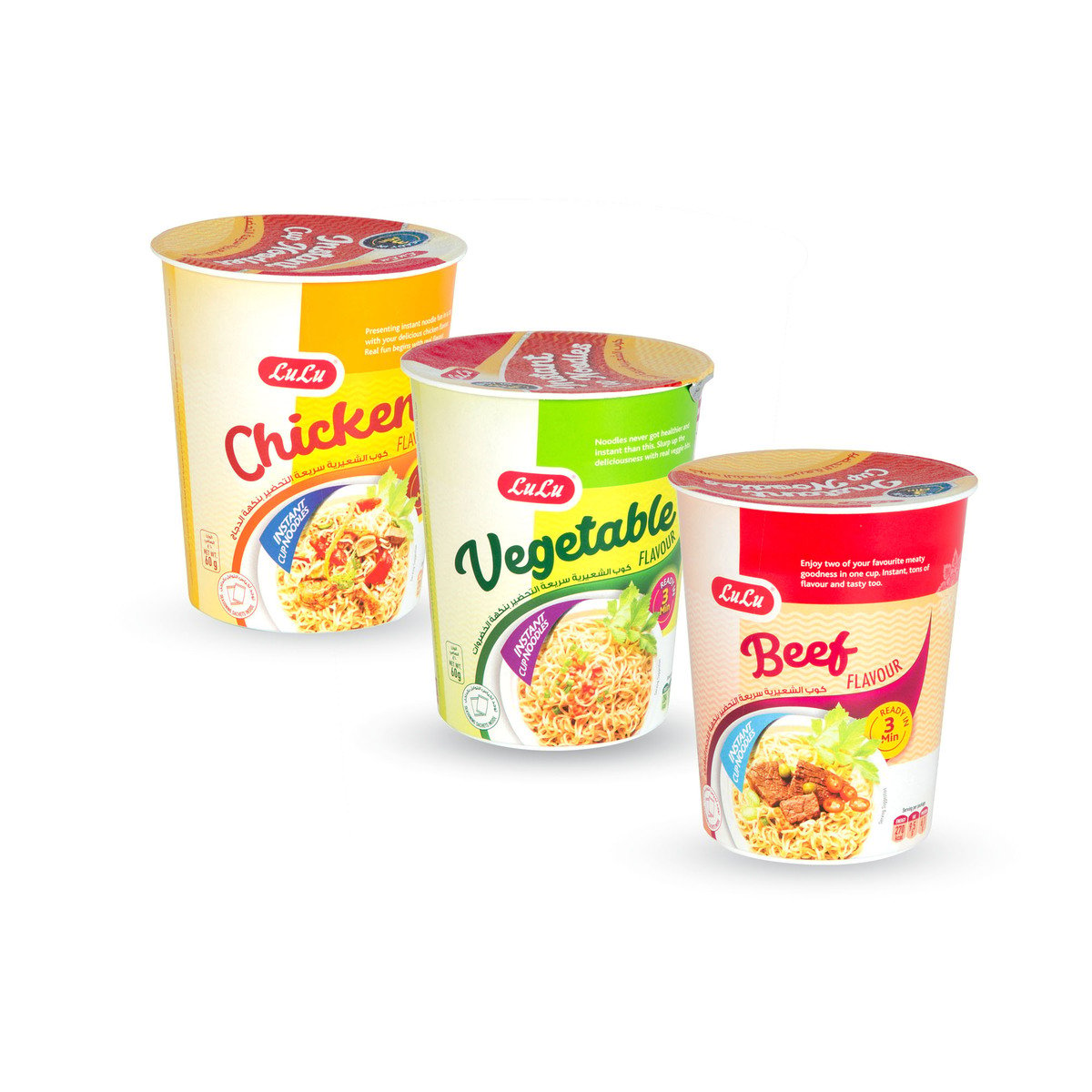 LuLu Instant Cup Noodles Assorted 3 x 60 g