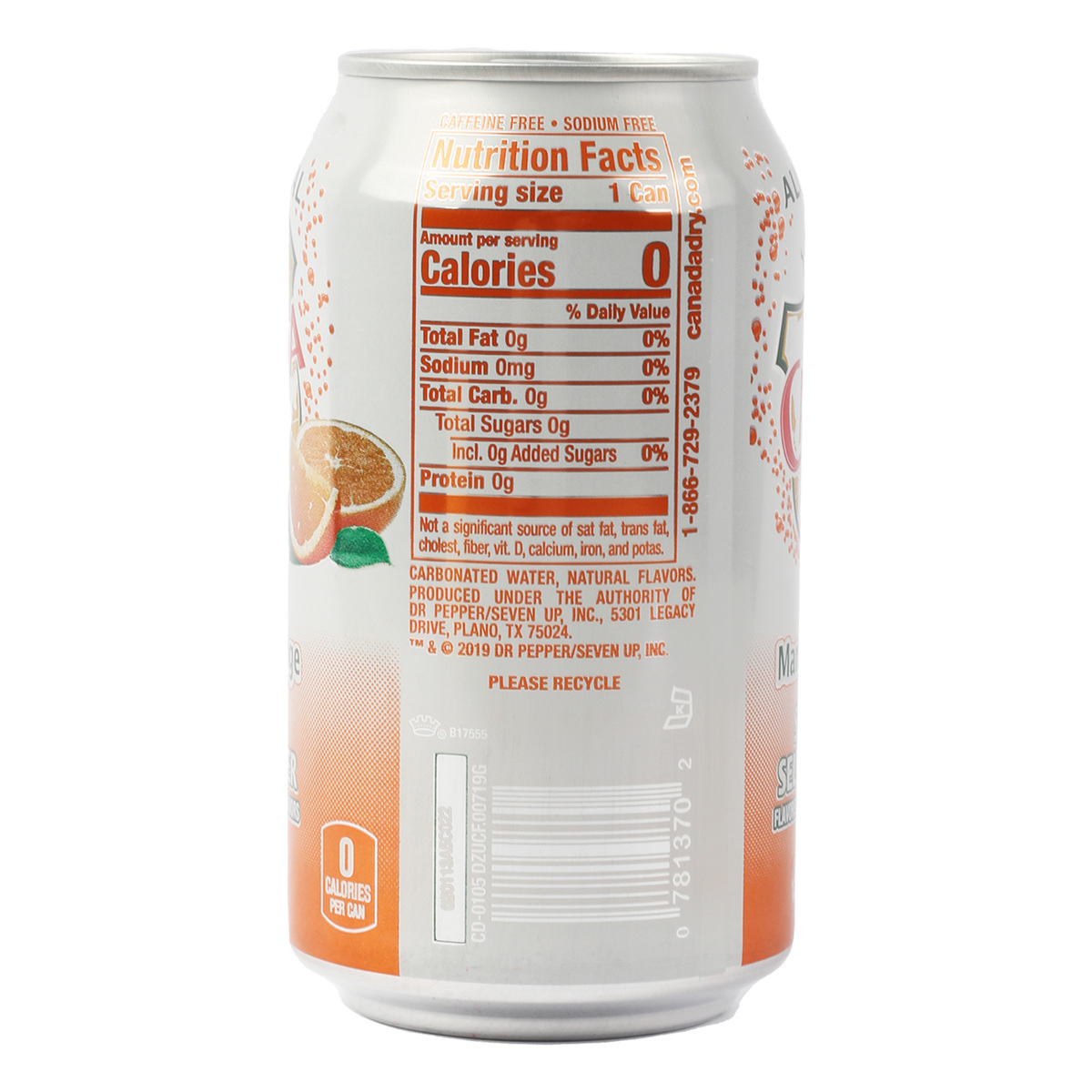 Canada Dry Mandarin Orange Sparkling Seltzer Water 355ml