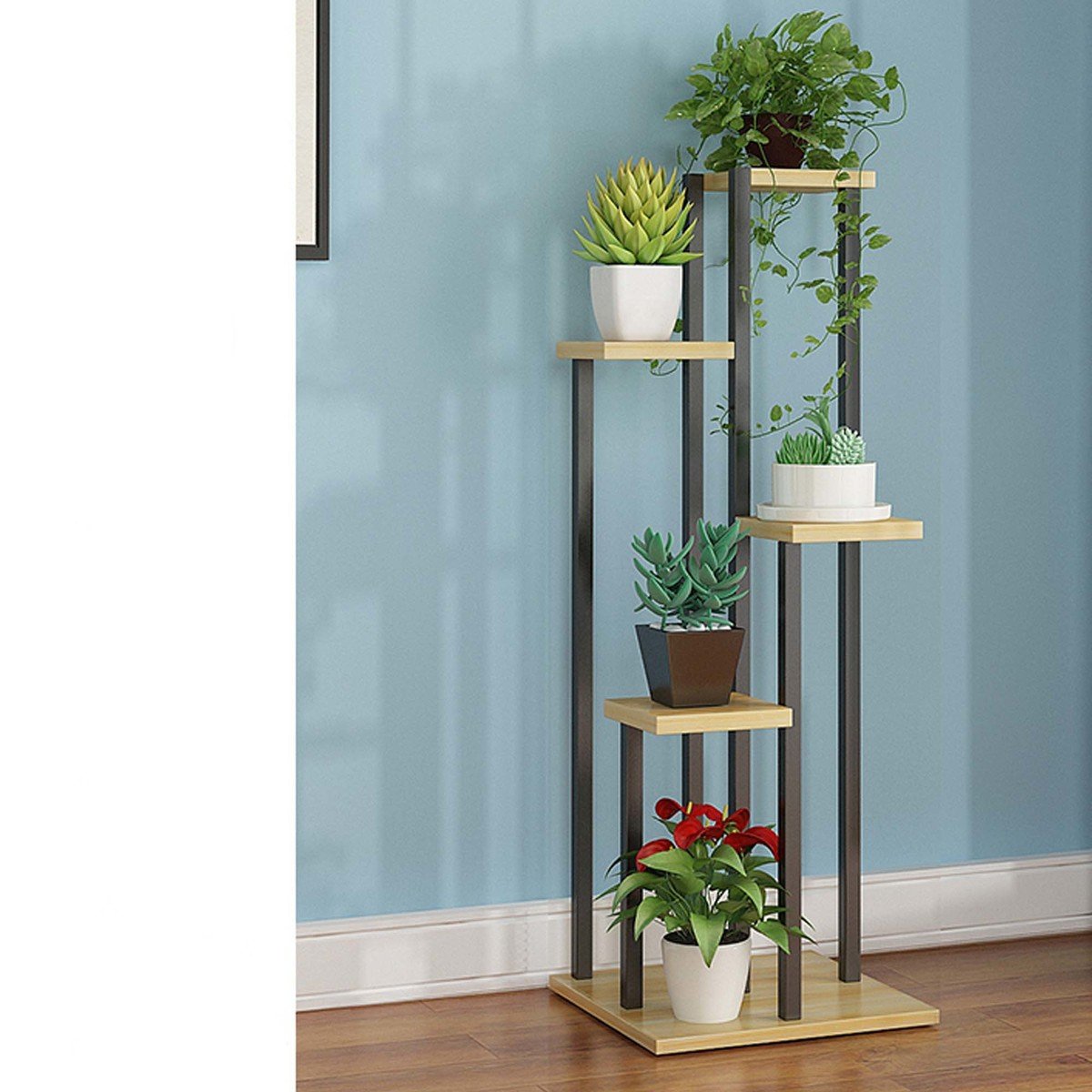 Maple Leaf Home Flower Stand FS-06 Black 100x40x40cm (Pot & Plant Not Included)