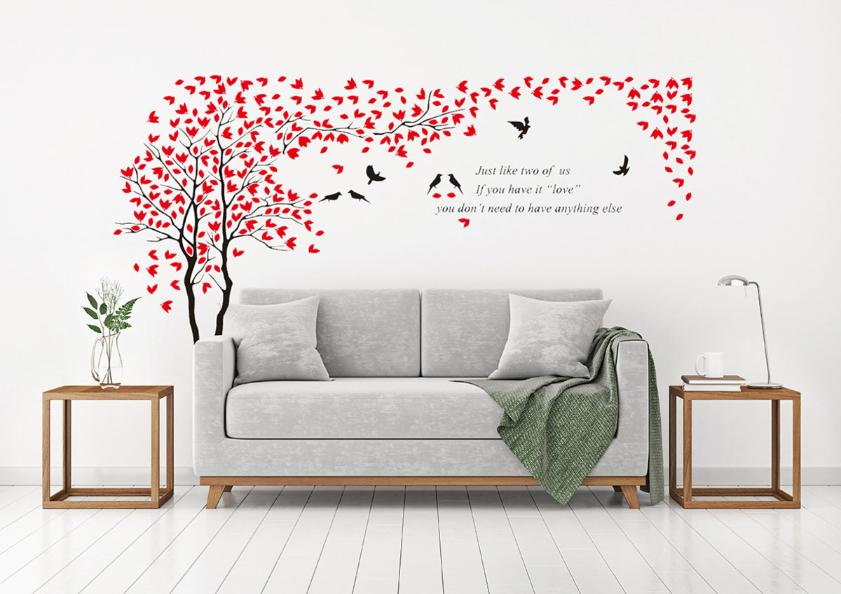 Maple Leaf Home Tree Acrylic Wall Stickers 02 5000x2807mm