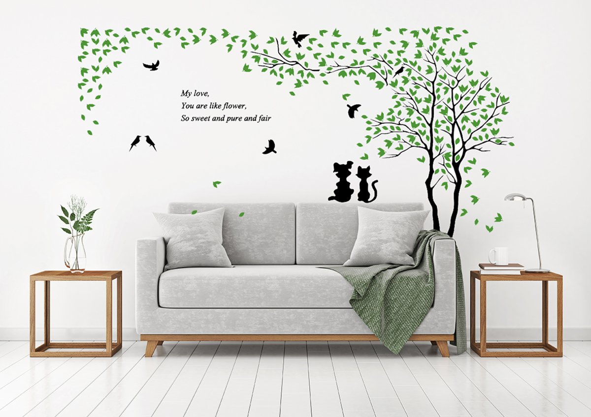 Maple Leaf Home Tree Acrylic Wall Stickers 05 2000x1123mm