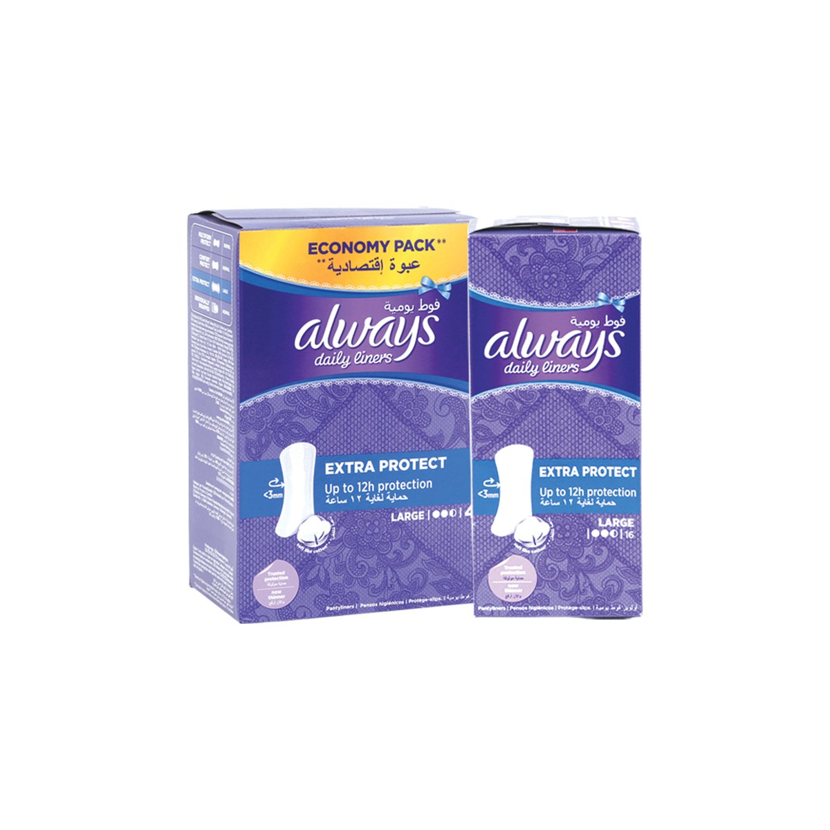 Always Daily Liners Extra Protect Large 48pcs + 16pcs Online at Best Price, Sanpro Panty Liners