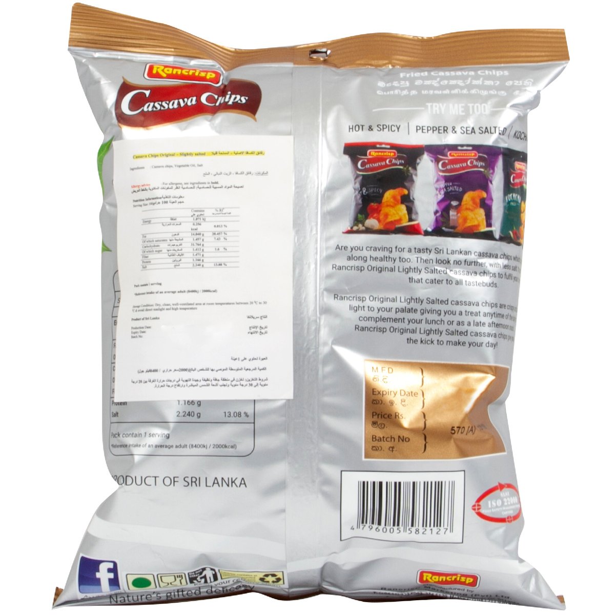 Rancrisp Cassava Chips Original 100 g