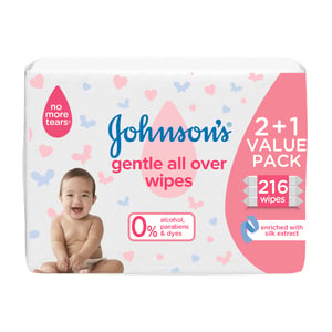 Johnson's Baby Wipes Gentle All Over 216pcs