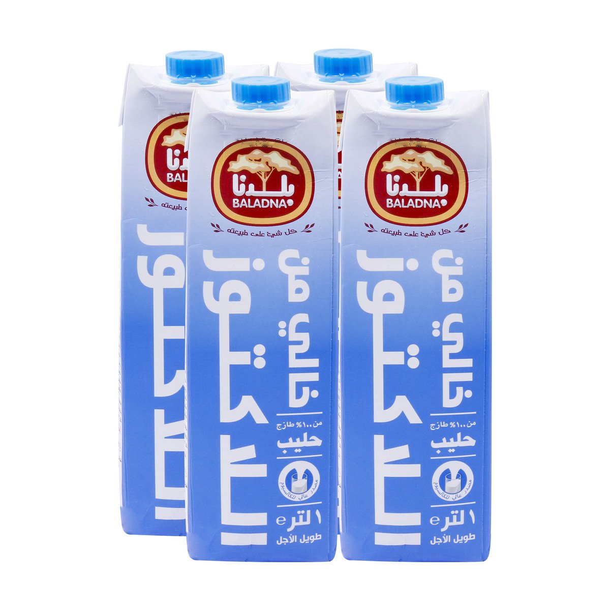 Baladna Long Life Full Fat Milk Lactose Free 4 x 1Litre
