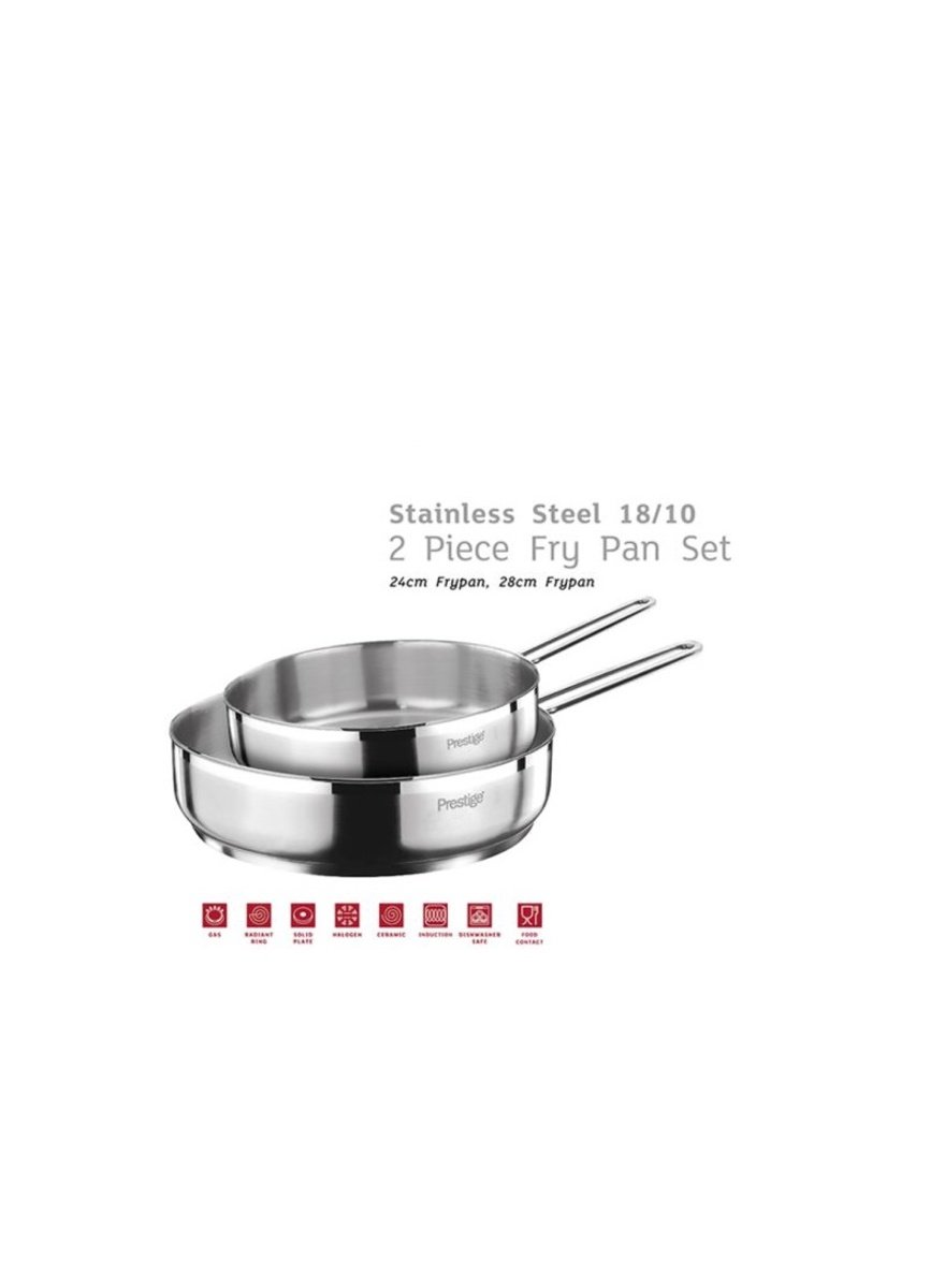 Prestige Stainless Steel Fry Pan Set, 2 pcs, 24+28 cm, PR7066