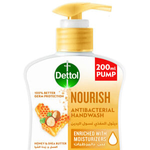 Dettol Nourish Handwash Liquid Soap Honey & Shea Butter Fragrance 200 ml