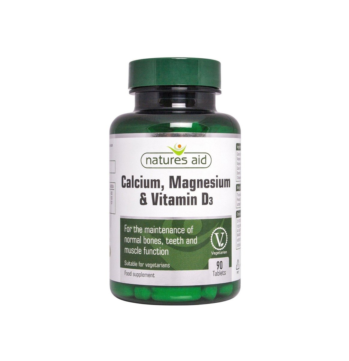 Natures Aid Calcium, Magnesium & Vitamin D3 Food Supplement 90 Tablets